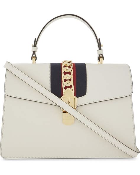 gucci sylvie medium white|Gucci Shoulder Bags for Women .